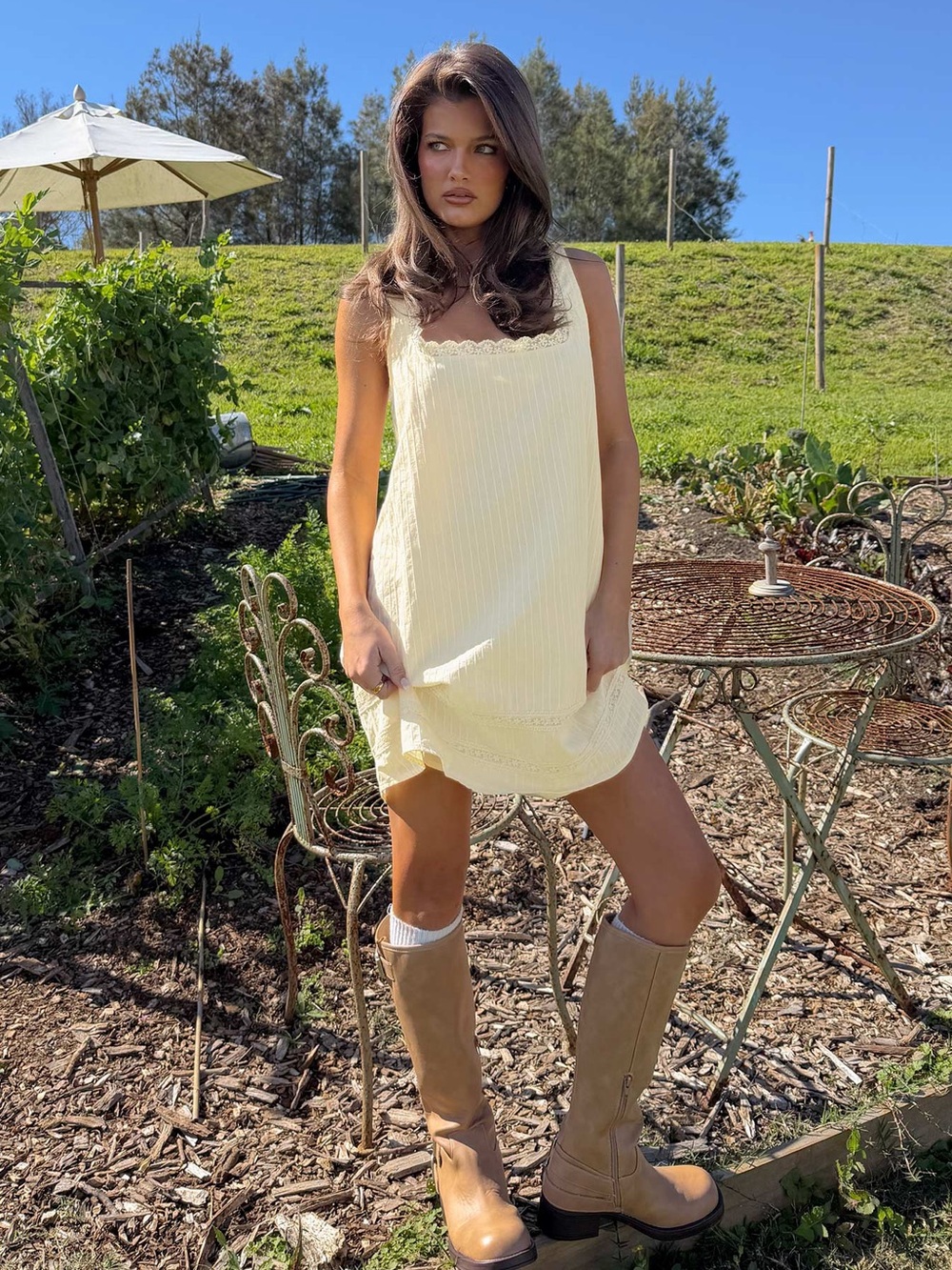 Princess Polly Alanah Mini Dress Lemon (NWT)